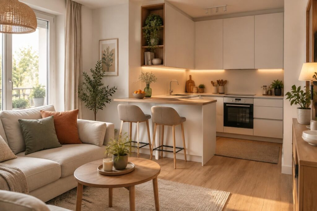 Aménager une petite cuisine ouverte sans la surcharger