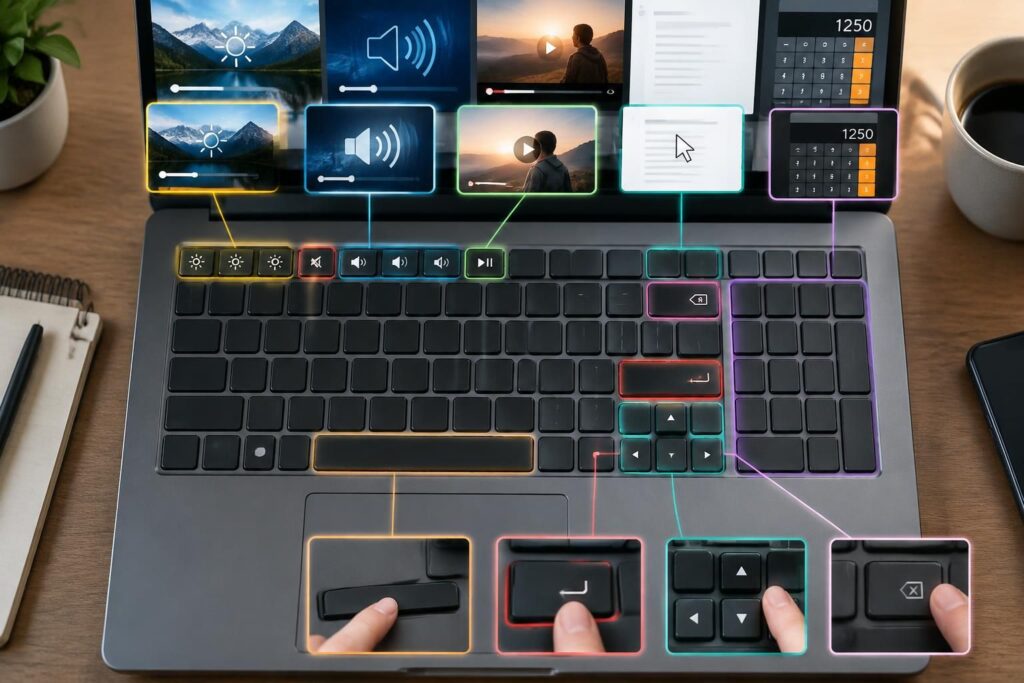 Touches d’un clavier d’ordinateur portable, à quoi sert chacune